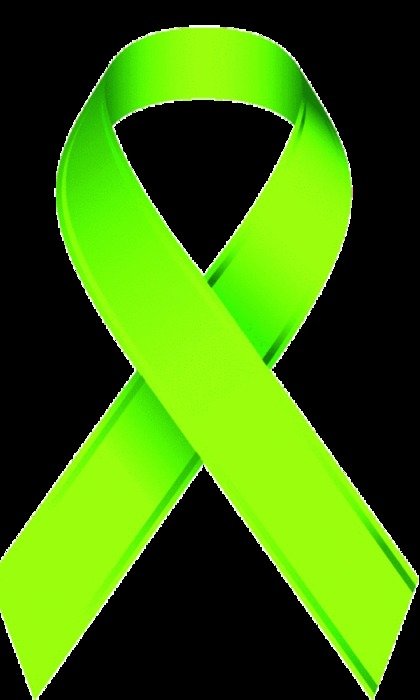 green ribbon on black background