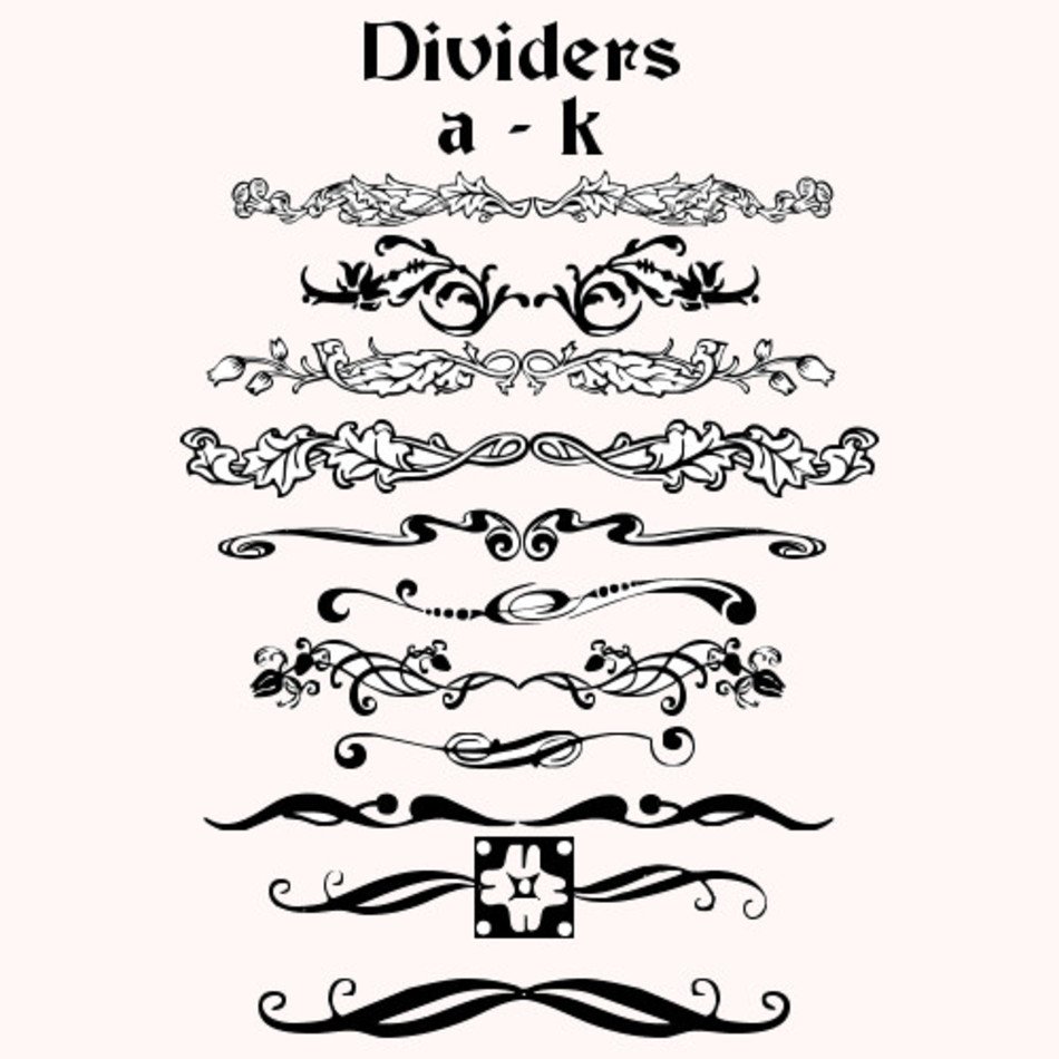 Clip Art Dividers 080410&187 Vector Free Images