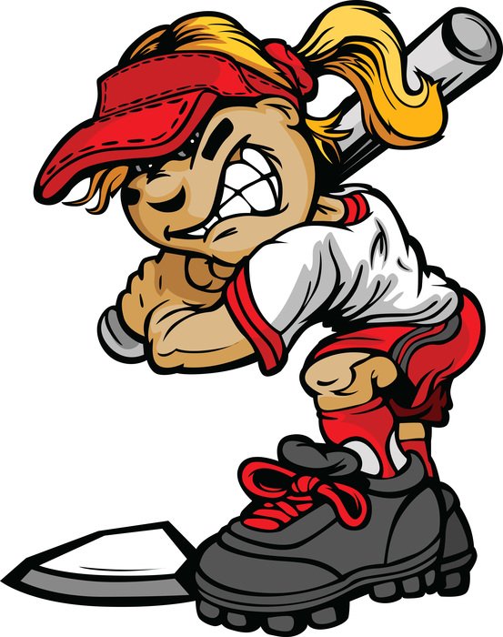 angry baseball player as graphic