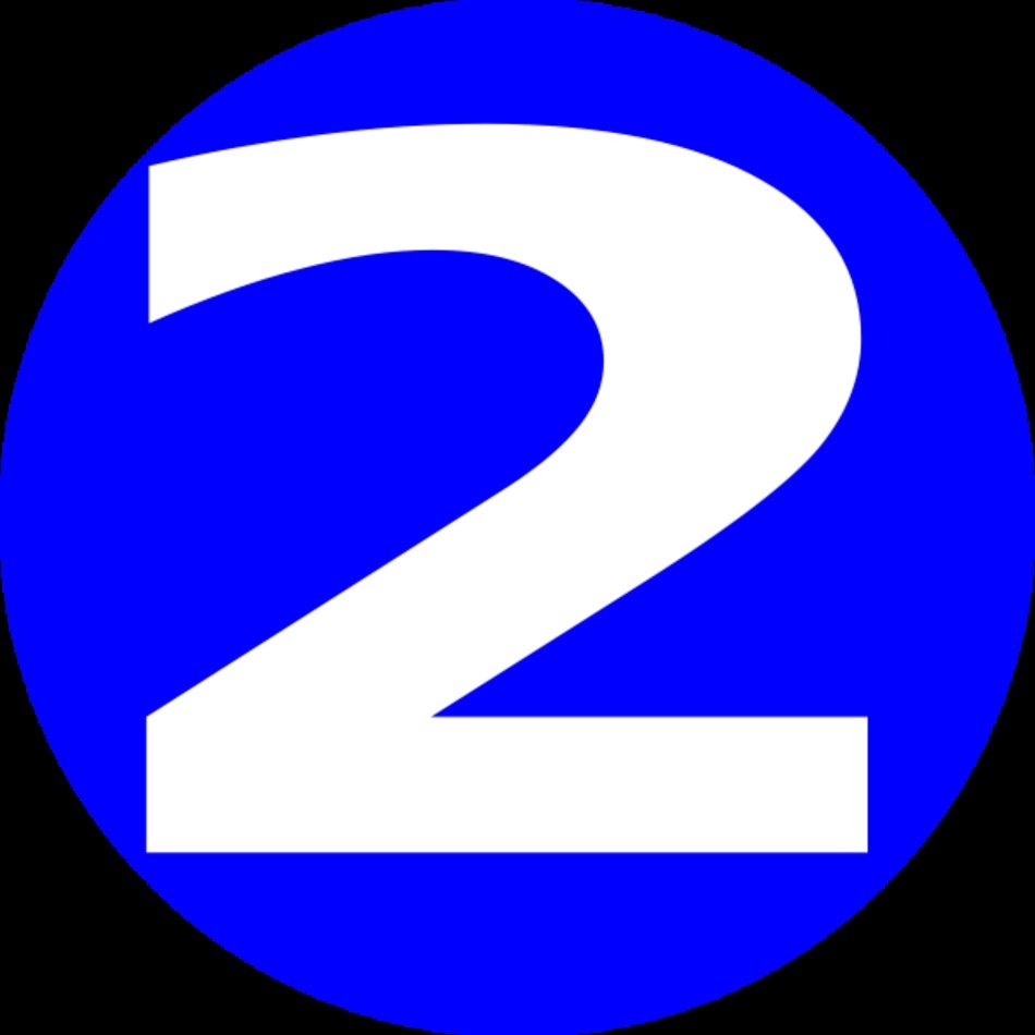 Glossy Blue Circle Icon With 2 At Clkercom Vector