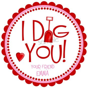 Valentines Day Stickers I Dig You Boys Valentine Girls