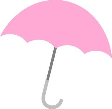 pink umbrella on the white background