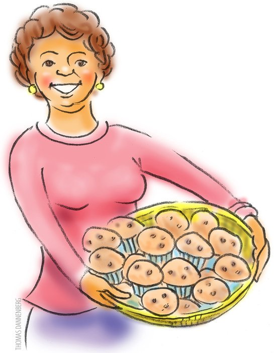 İllustration of man cooked muffins