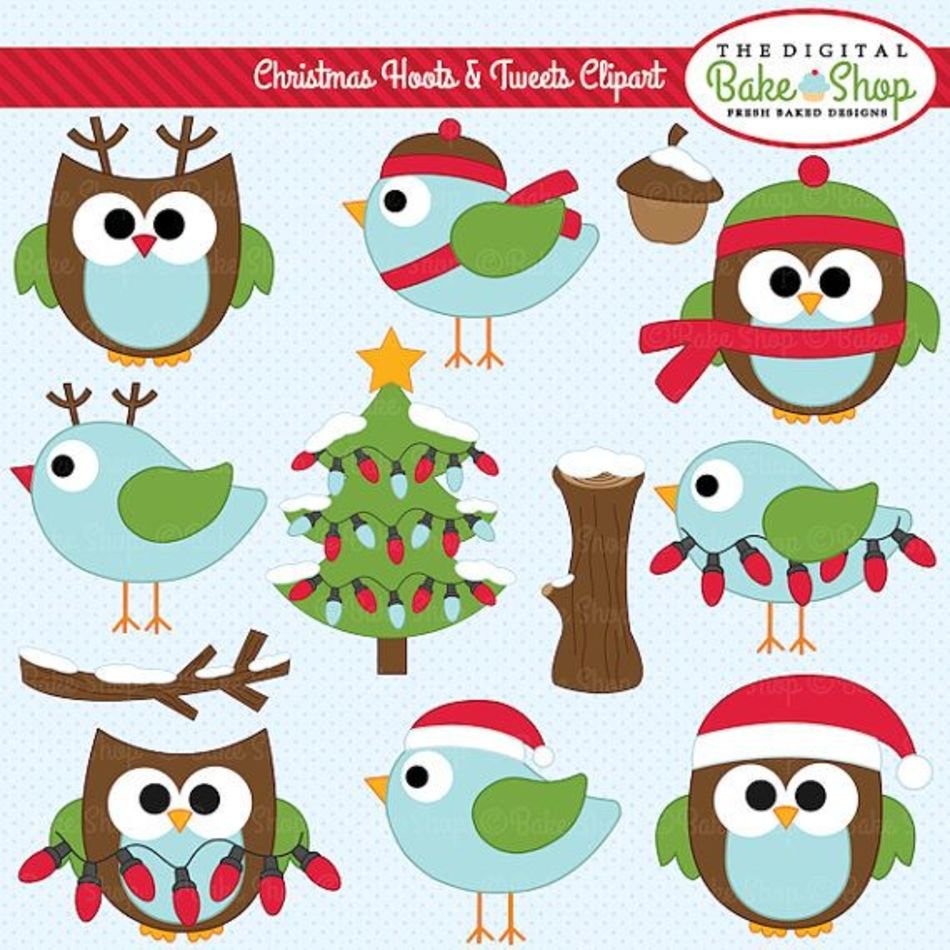 Christmas Owls Digital Jobspapacom clipart