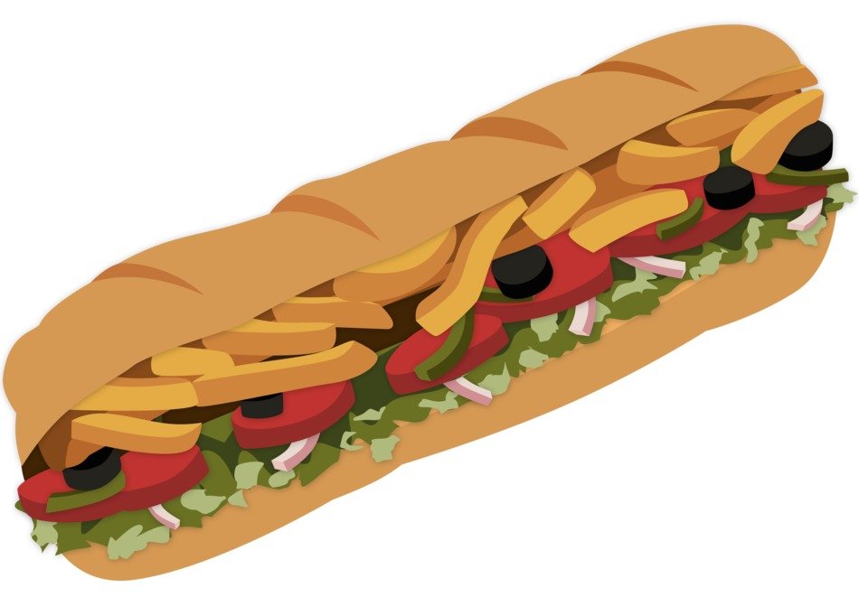 fresh Sub Sandwich drawing