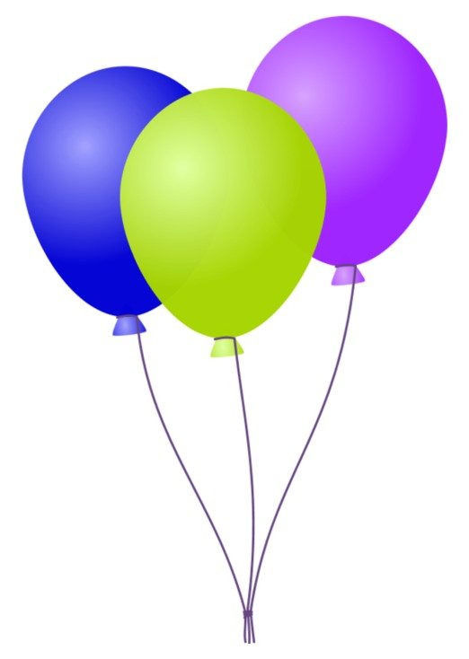 three balloons on a white background