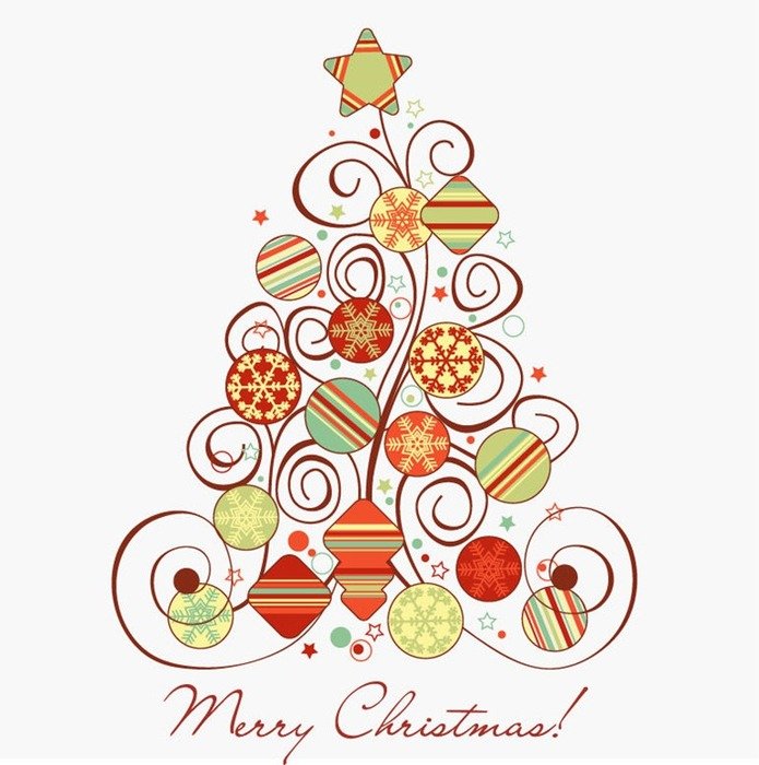 Name Swirl Floral Christmas Tree Vector Graphic