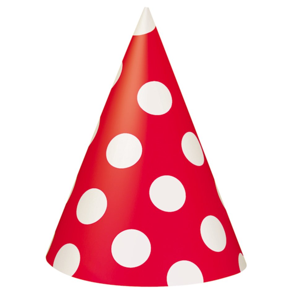 Red Polka Dot Party Hats 8 At Birthday Direct clipart