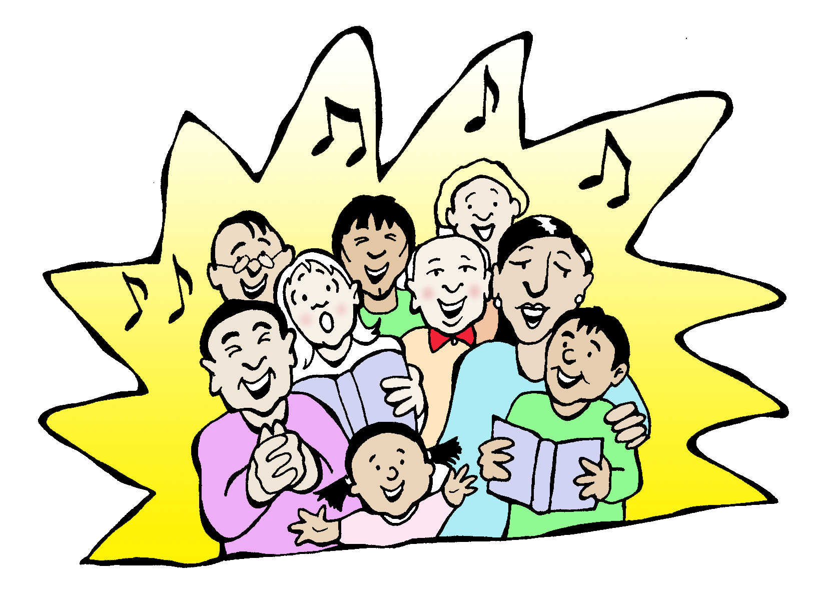 Animated Choir Singing drawing free image