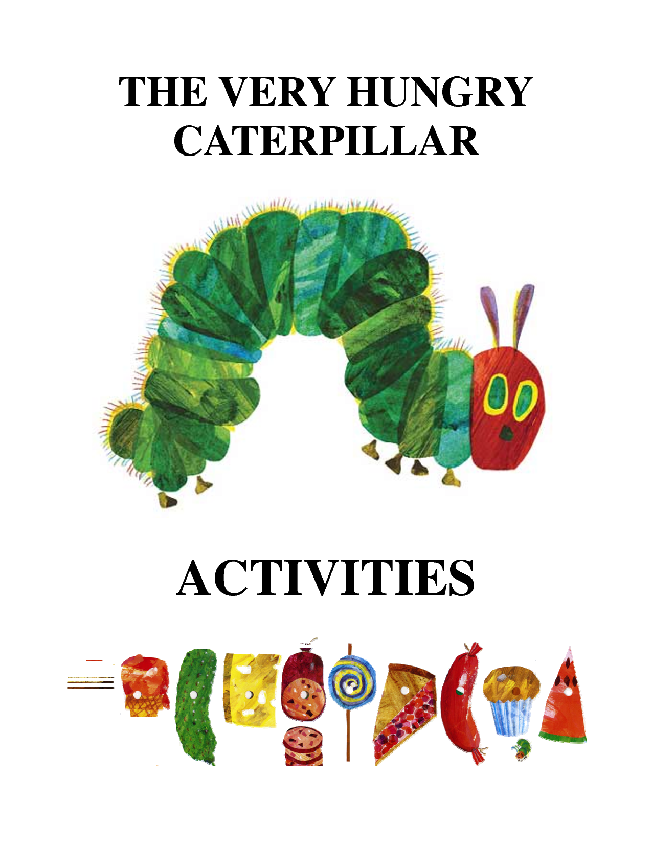 very hungry caterpillar food clipart black