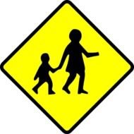Children Crossing Caution At Clkercom Vector clipart