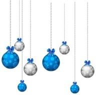 Blue Christmas Ornaments drawing