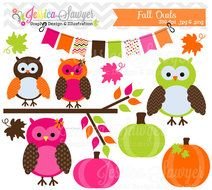 Instant Download Fall Owl Autumn Owls For