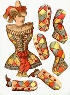 Stock Graphics Vintage French Paper Dolls drawing