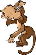 Funny brown Monkey drawing