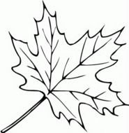 Black and white drawing of the autumn leaf clipart