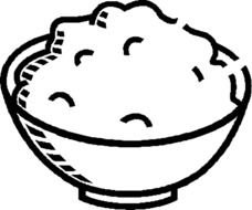 Bowl Of Rice Drawing Colouring Pages