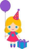 Happy Birthday Balloons girl drawing