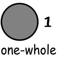 1 whole fraction in black and white