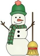 snowman with a broom