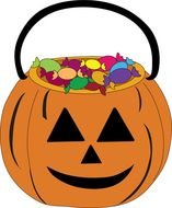 painted pumpkin with sweets