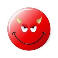 Visage De Smiley Diable Sticker Rond Zazzle