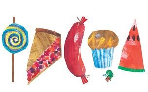 varied food drawing