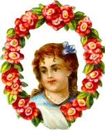 Victorian Scrapbook Girl In Rose Frame Miss Marys And