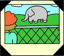 Drawing of the colorful zoo photo clipart