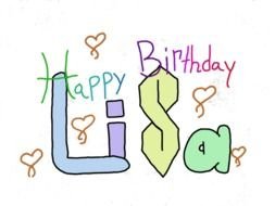 happy birthday lisa as an inscription on a dark background
