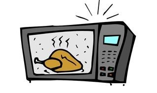 drawn chicken in the microwave