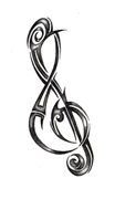 Treble Clef Tattoo drawing