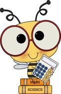 Clip art of smart bee