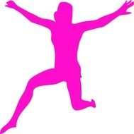 pink silhouette of a woman on a white background