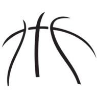 BLack and white drawing of the basketball ball clipart