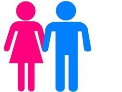 female and male stick figures