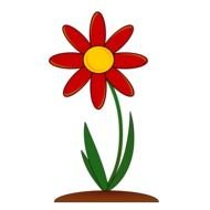 cartoon red flower
