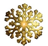 Golden shining Snowflake, render
