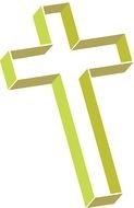 Yellow Catholic Cross clipart