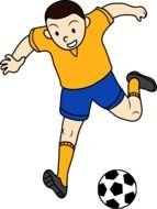 Kid Playing Soccer drawing