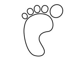 painted white footprint of a girl