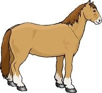 brown cute Horse drawing