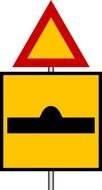 sign with speed bump as a picture for clipart