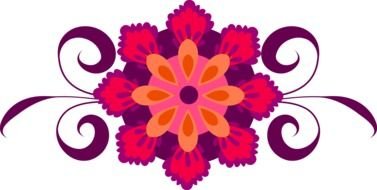 bright colorful flower, drawing