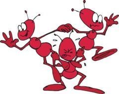 Cartoon Ant Funny Comedy Lifting Strain Acrobats