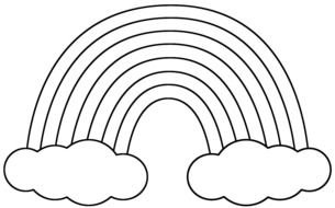 black and white rainbow in the clouds