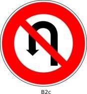 No U Turn Sign At Clkercom Vector Online Royalty
