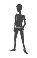 silhouette of a young man on a white background
