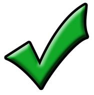 green checkmark as a symbol of check