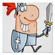 Goofy Knight In Shining Armour With Sword Cartoon Zazzle